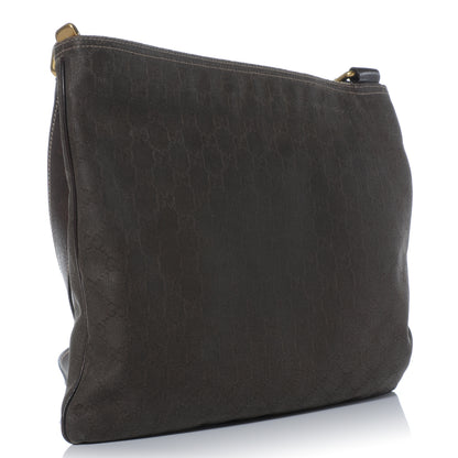Gucci Monogram Medium Flat Messenger Bag Dark Brown 3 of 9