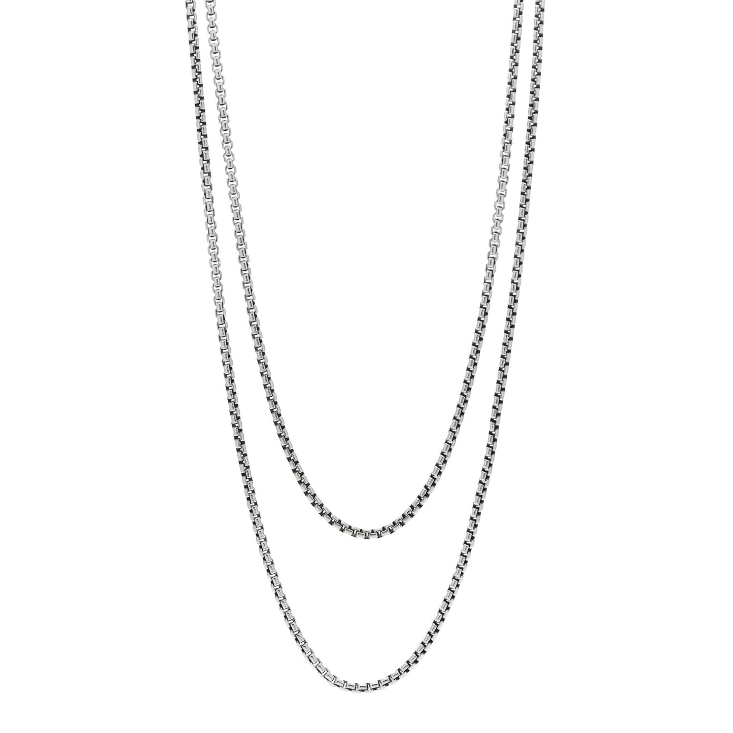 Sterling Silver 14K Yellow Gold 3.6mm Medium Box Chain Necklace 72"