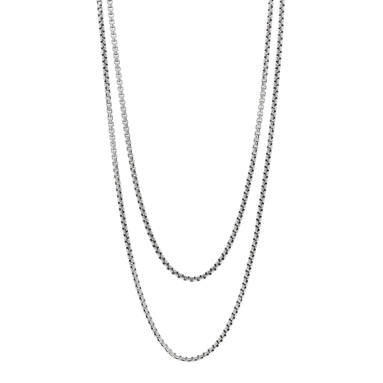 David Yurman Sterling Silver 14K Yellow Gold 3.6mm Medium Box Chain Necklace 72" 1 of 4