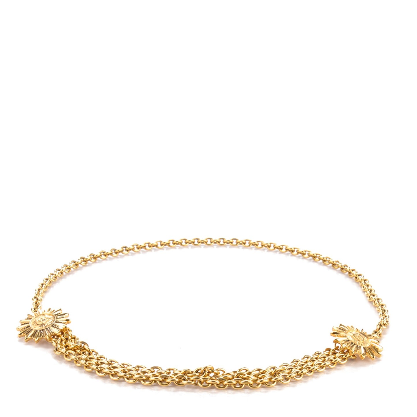 Chain CC Medallion Belt Gold