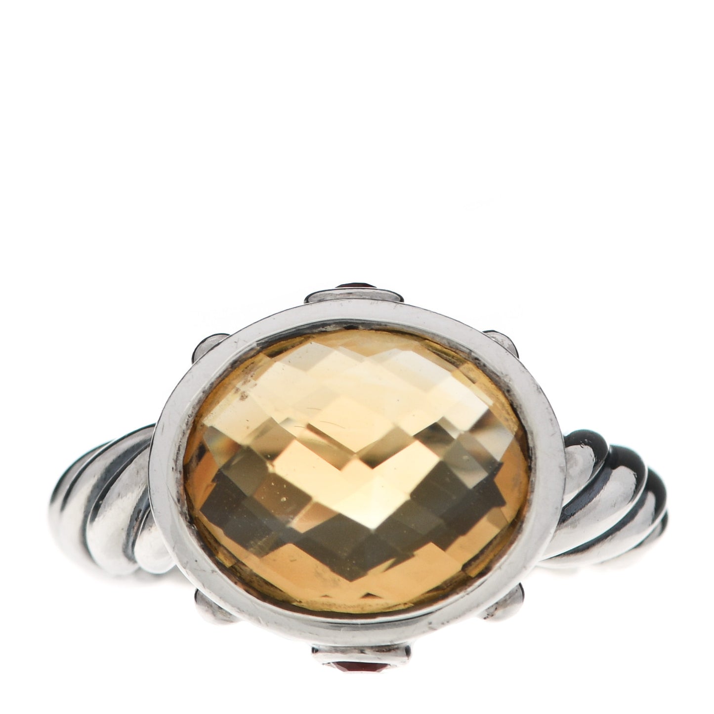 Sterling Citrine Carnelian 11mm Renaissance Ring 52 6