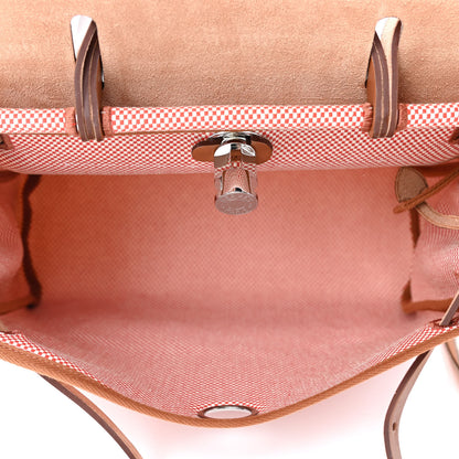 Hermes Criss Viking Vache Hunter Herbag Zip Retourne 31 PM Ecru Sanguine Fauve 4 of 4