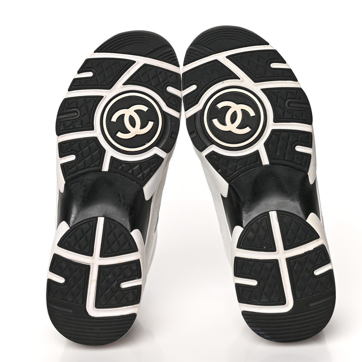 Chanel Calfskin Fabric Sneakers 39 White Silver Fluo Blue 5 of 9