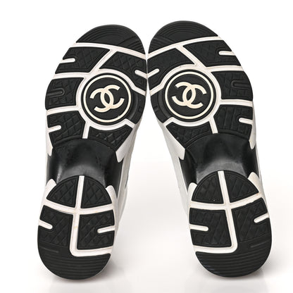 Chanel Calfskin Fabric Sneakers 39 White Silver Fluo Blue 5 of 9