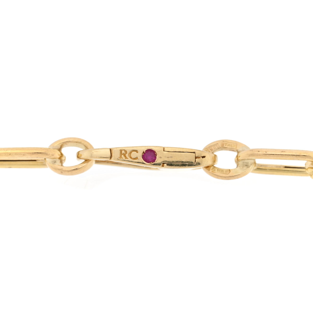 Roberto Coin 18K Yellow Gold Fluted Paper Clip Link Bracelet 3 of 3