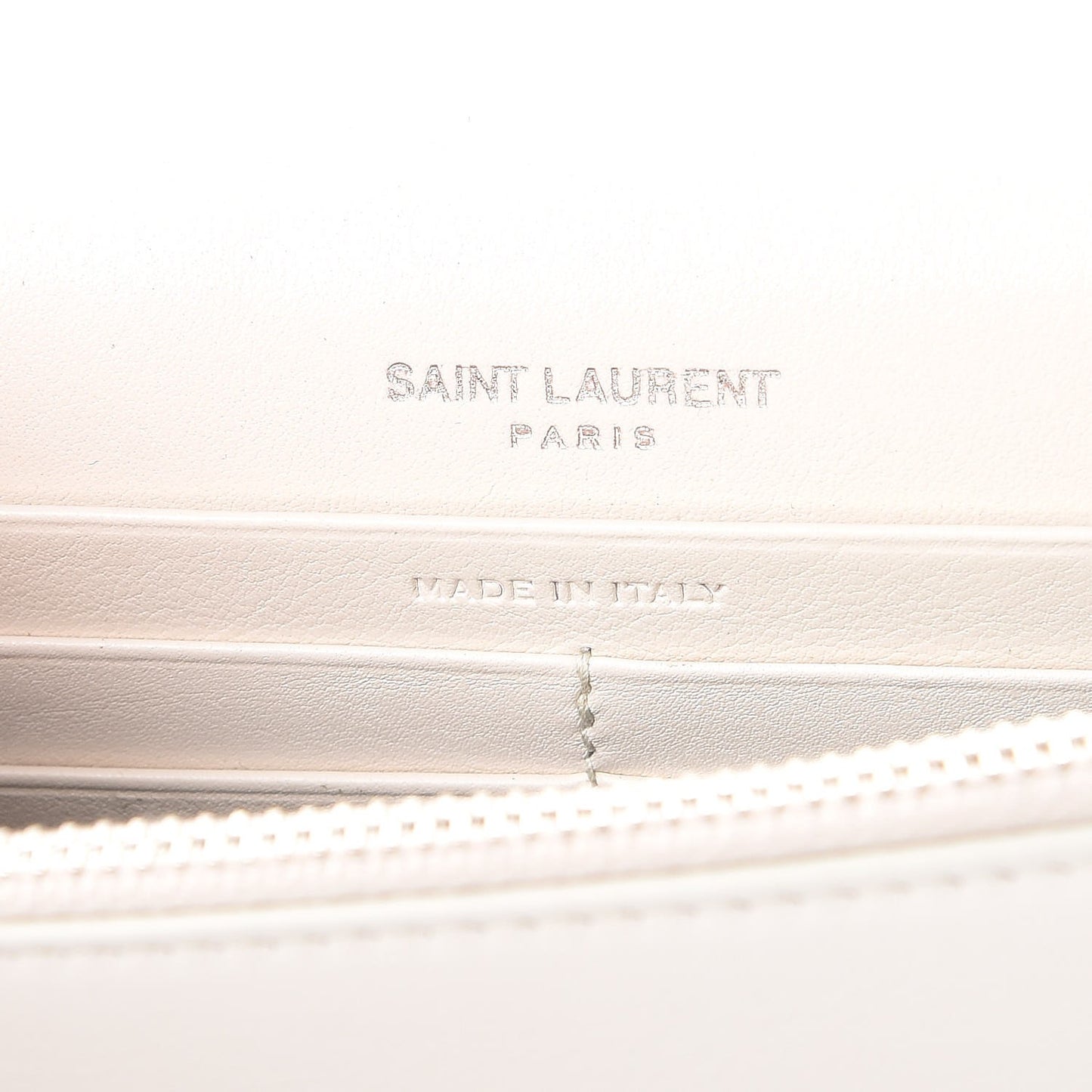 Calfskin Bead Embellished Kate Monogram Tassel Chain Wallet White