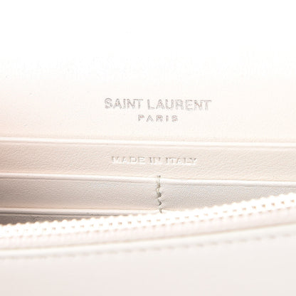 Saint Laurent Calfskin Bead Embellished Kate Monogram Tassel Chain Wallet White 6 of 7