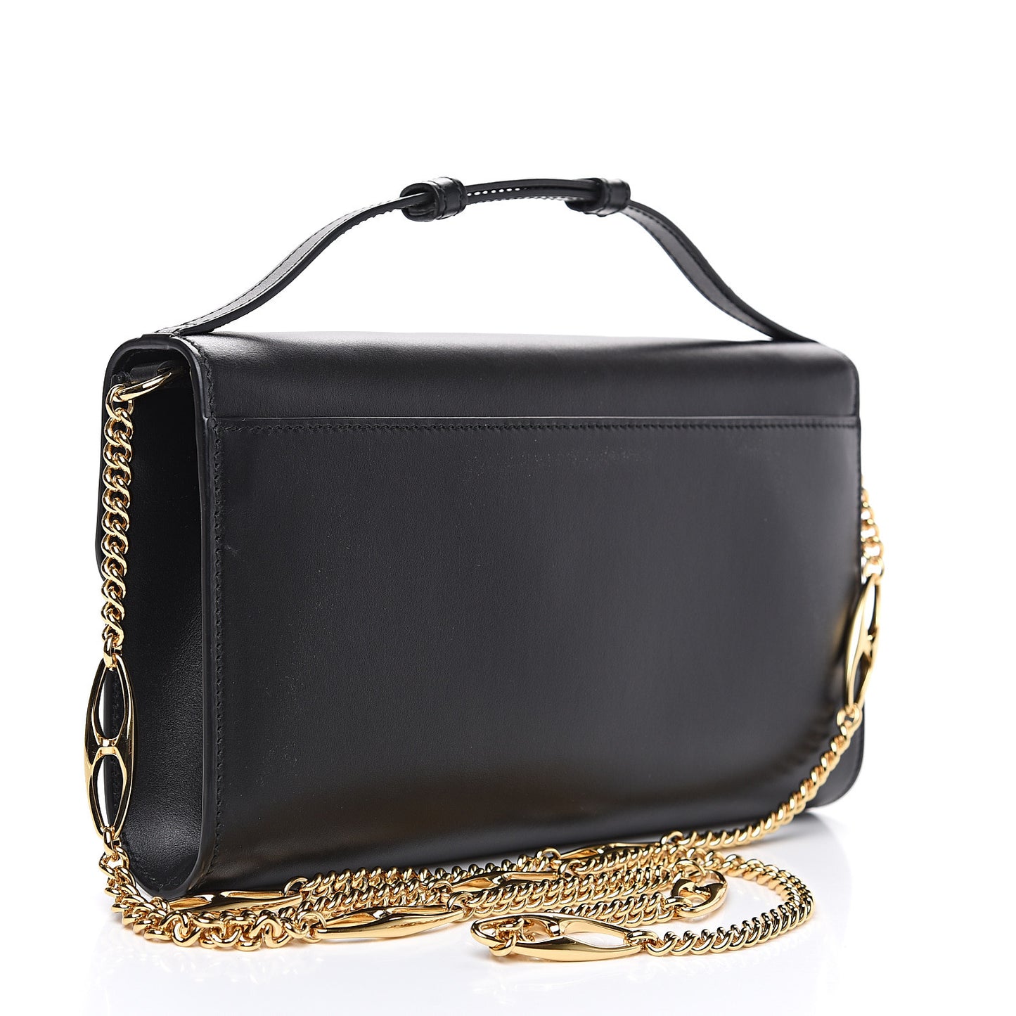 Smooth Calfskin Small Zumi Top Handle Shoulder Bag Black