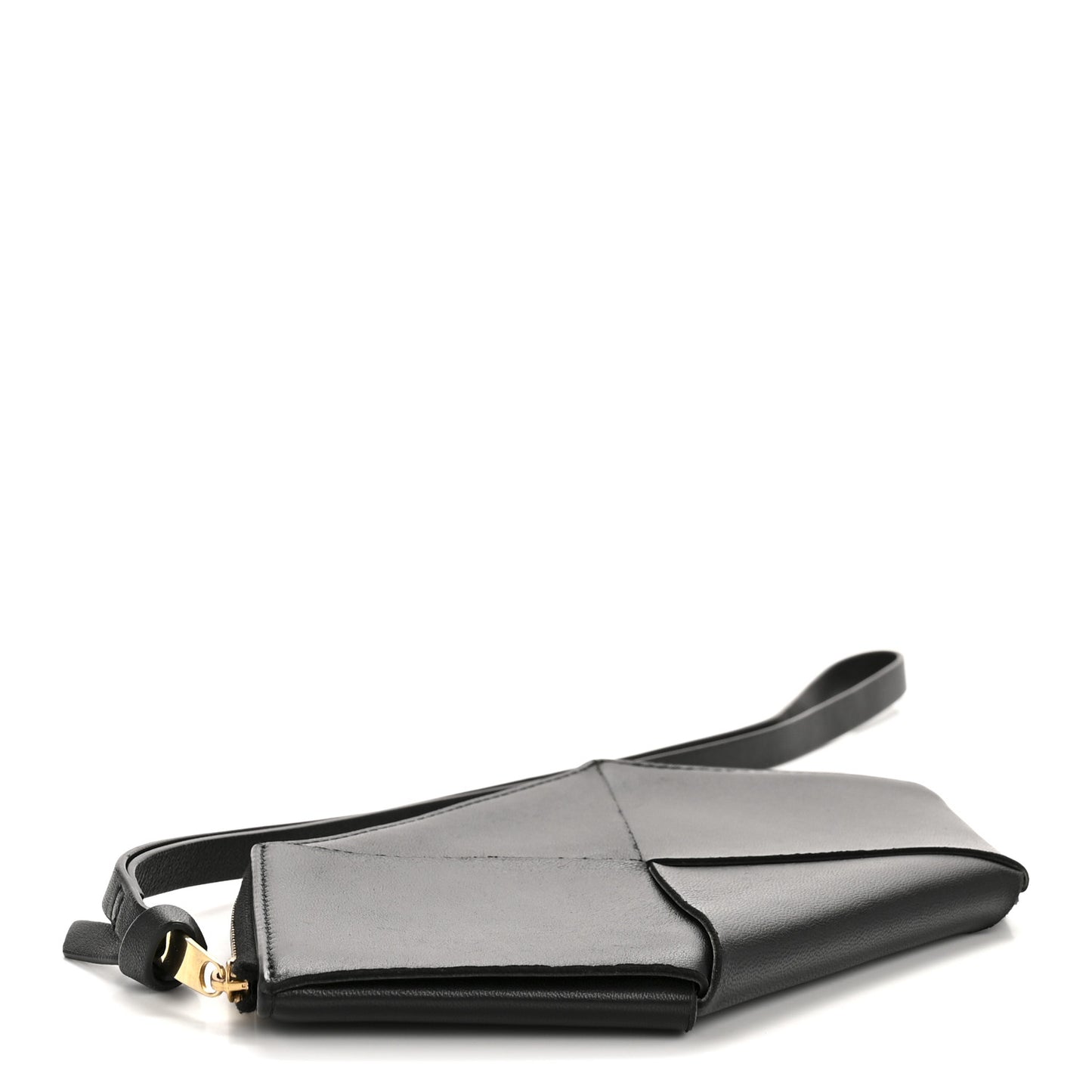 Nappa Intrecciato Origami Pouch Wristlet Black