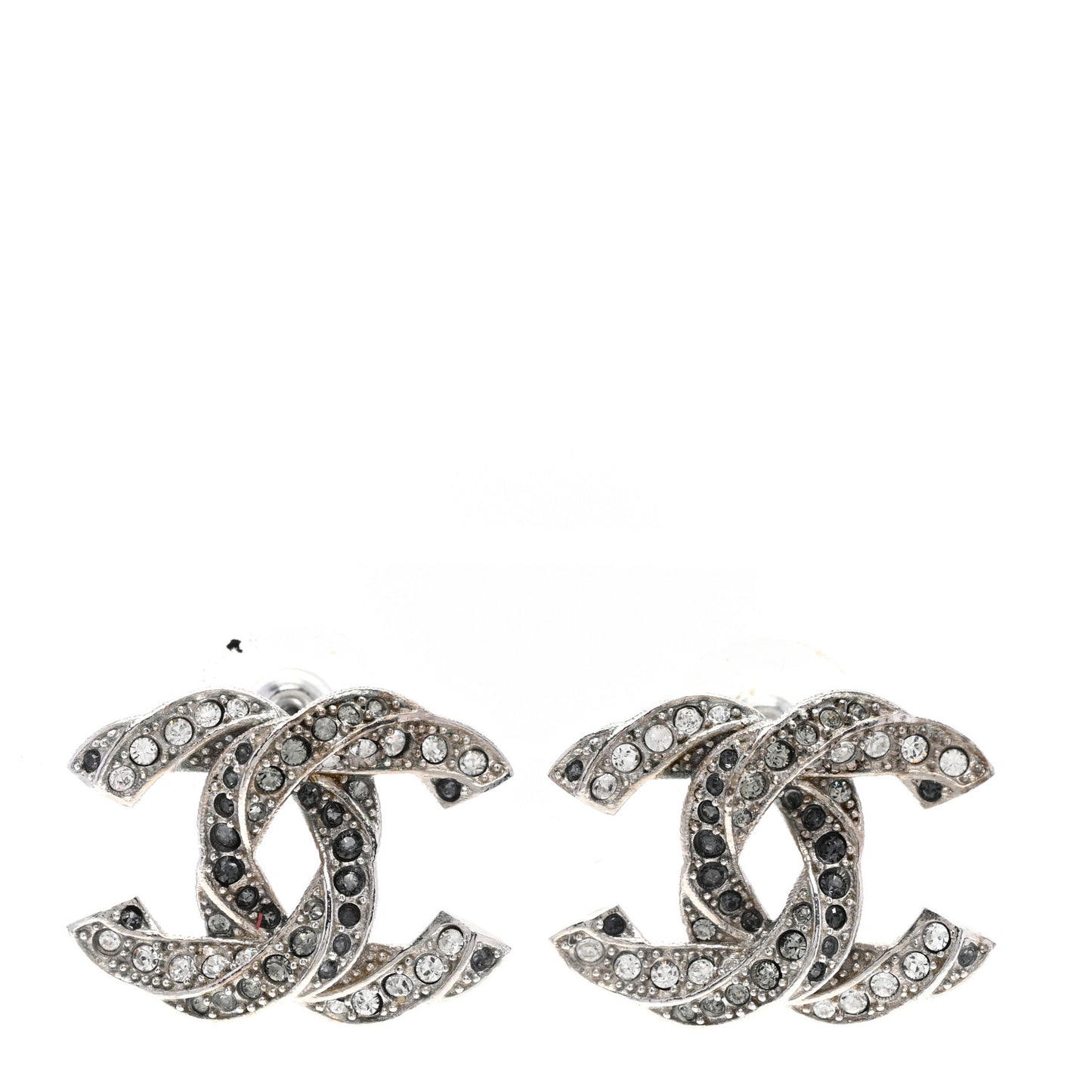 Ruthenium Crystal CC Earrings Silver Black