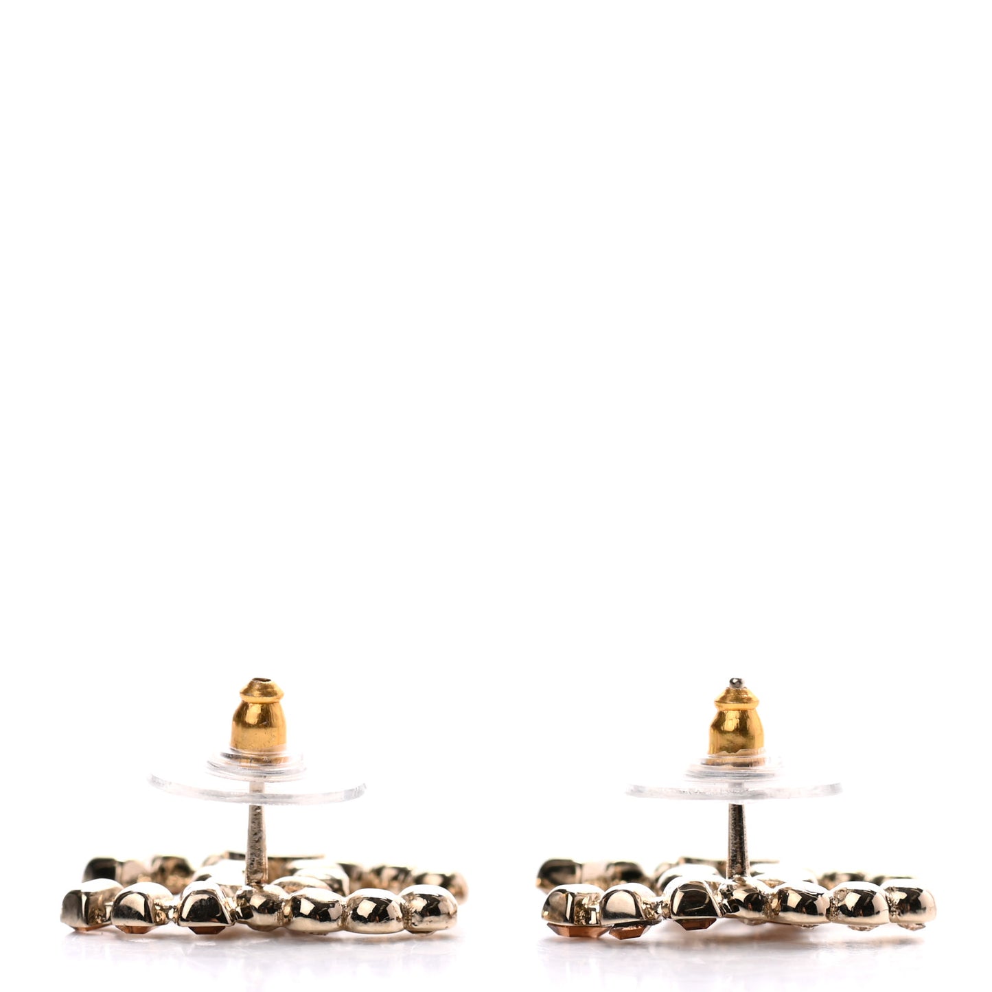 Baguette Crystal CC Earrings Gold