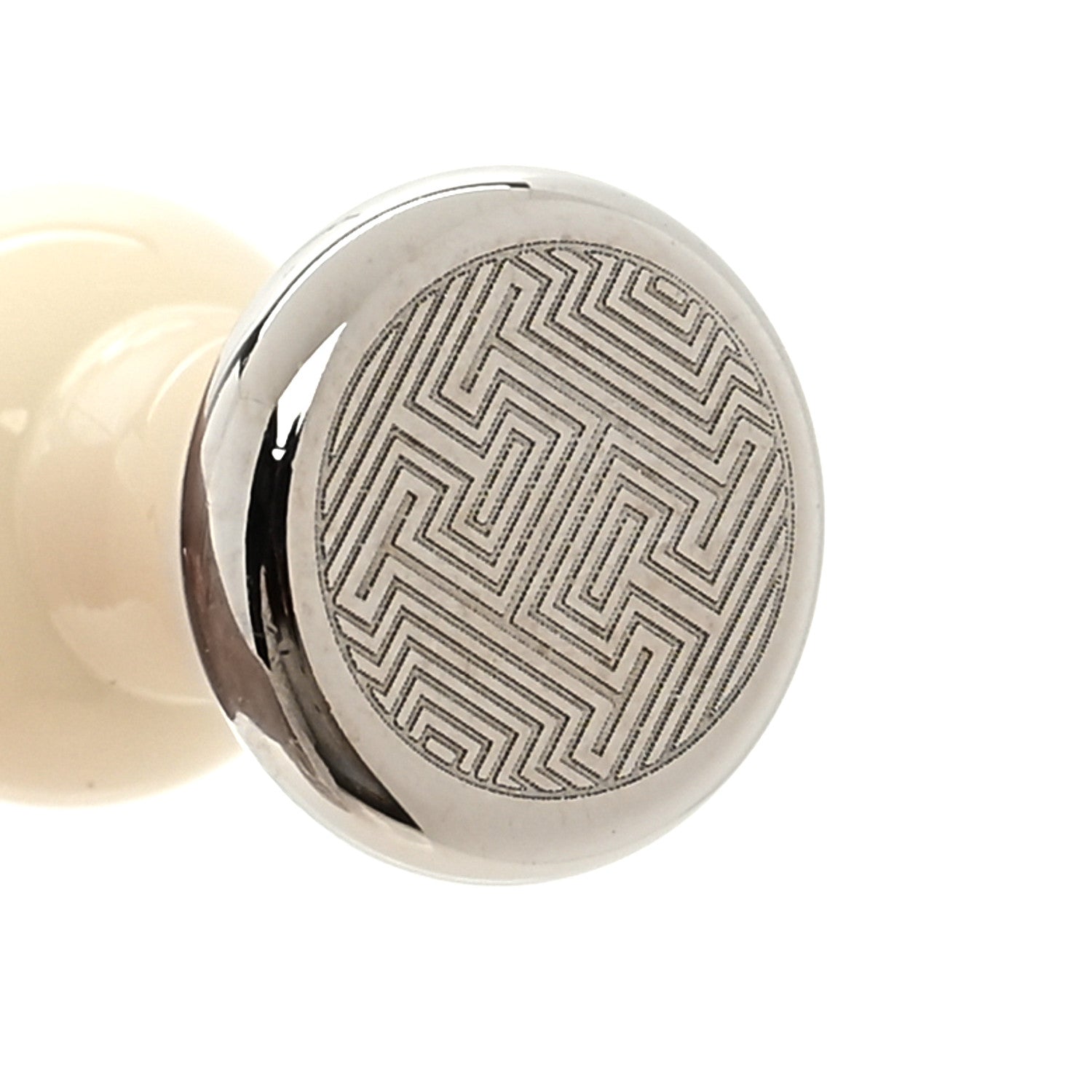 Hermes Lacquered Palladium Cavalier Necklace Craie 3 of 4