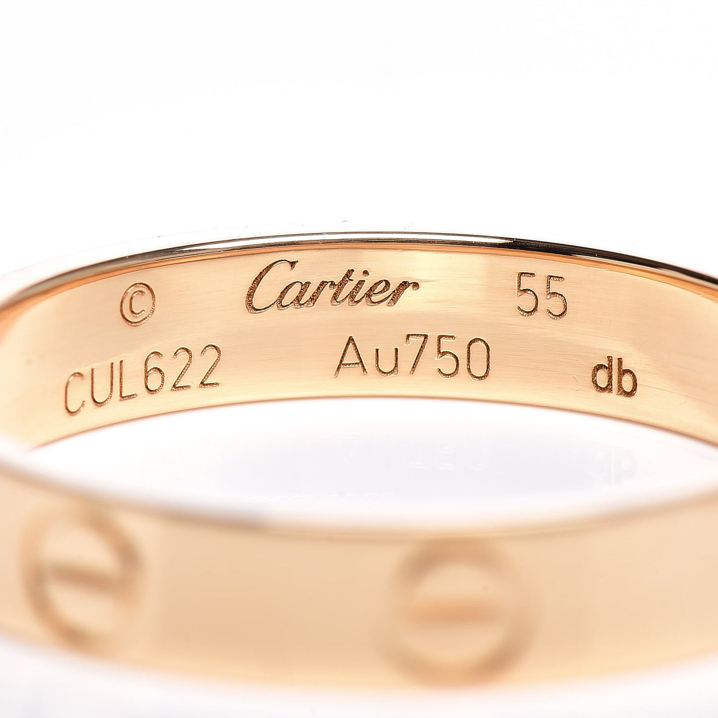 18K Yellow Gold 3.5mm LOVE Wedding Band Ring 55 7.25