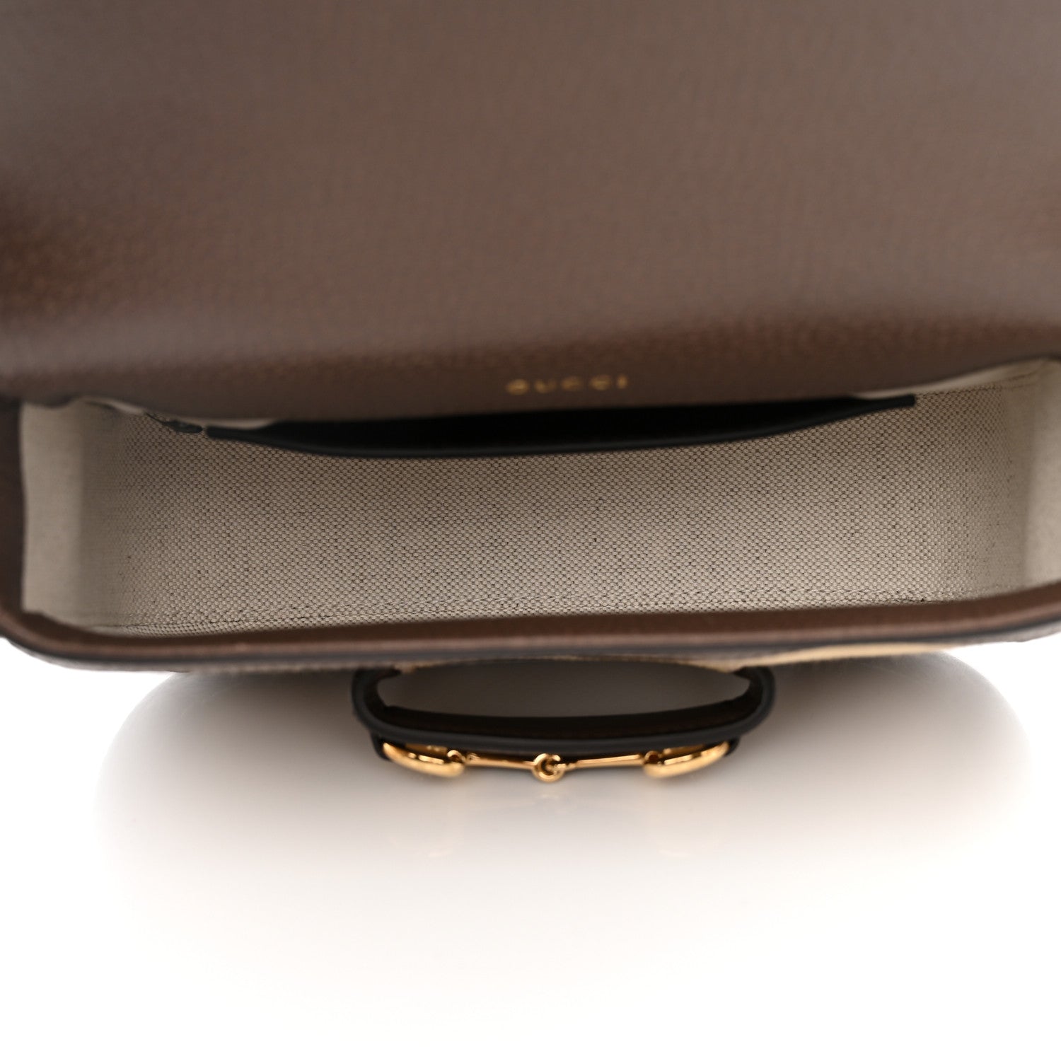 Gucci Monogram Jumbo GG Textured Dollar Calfskin Web Mini Horsebit 1955 Shoulder Bag Camel Ebony New Acero 5 of 11