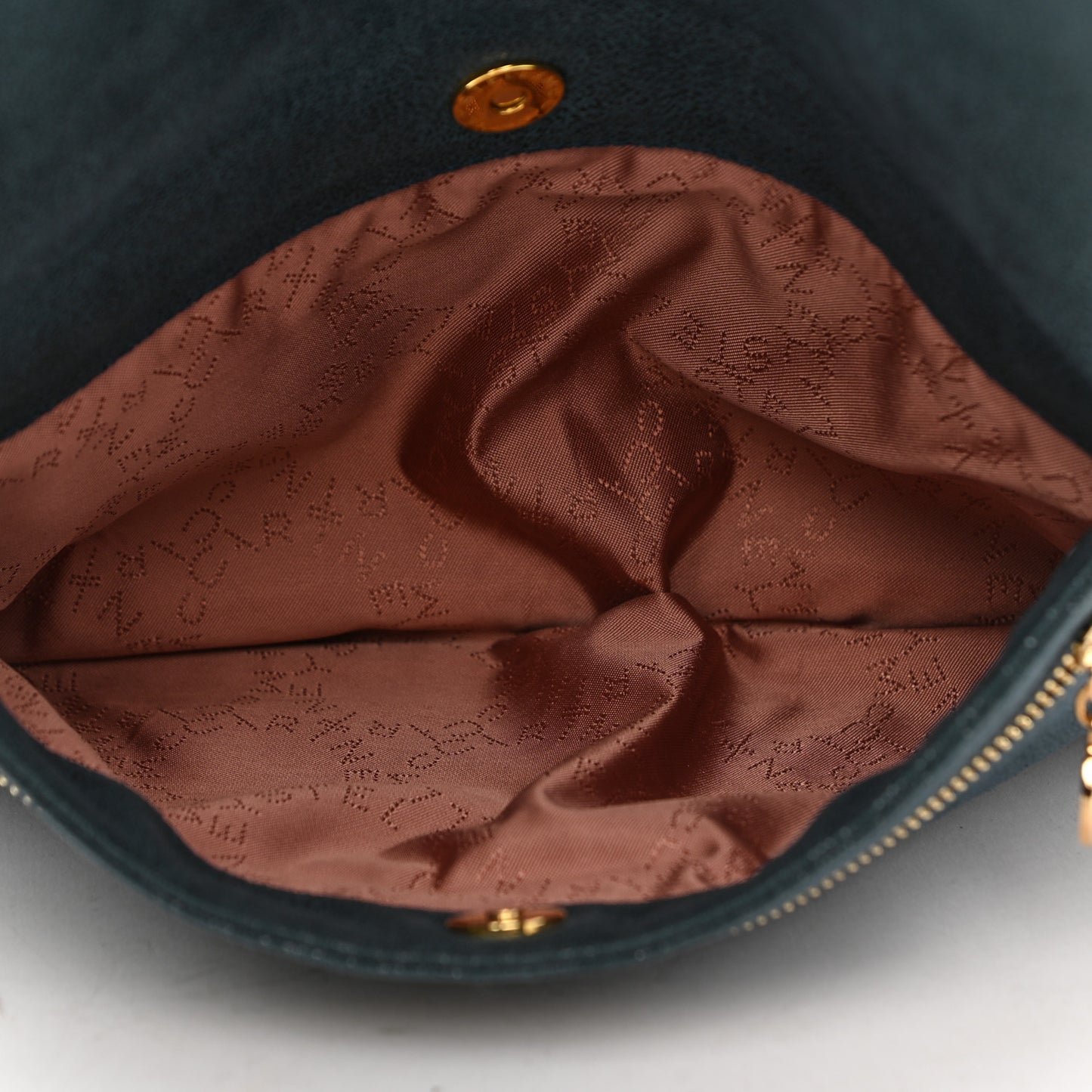 Shaggy Deer Falabella Fold Over Clutch Dark Green