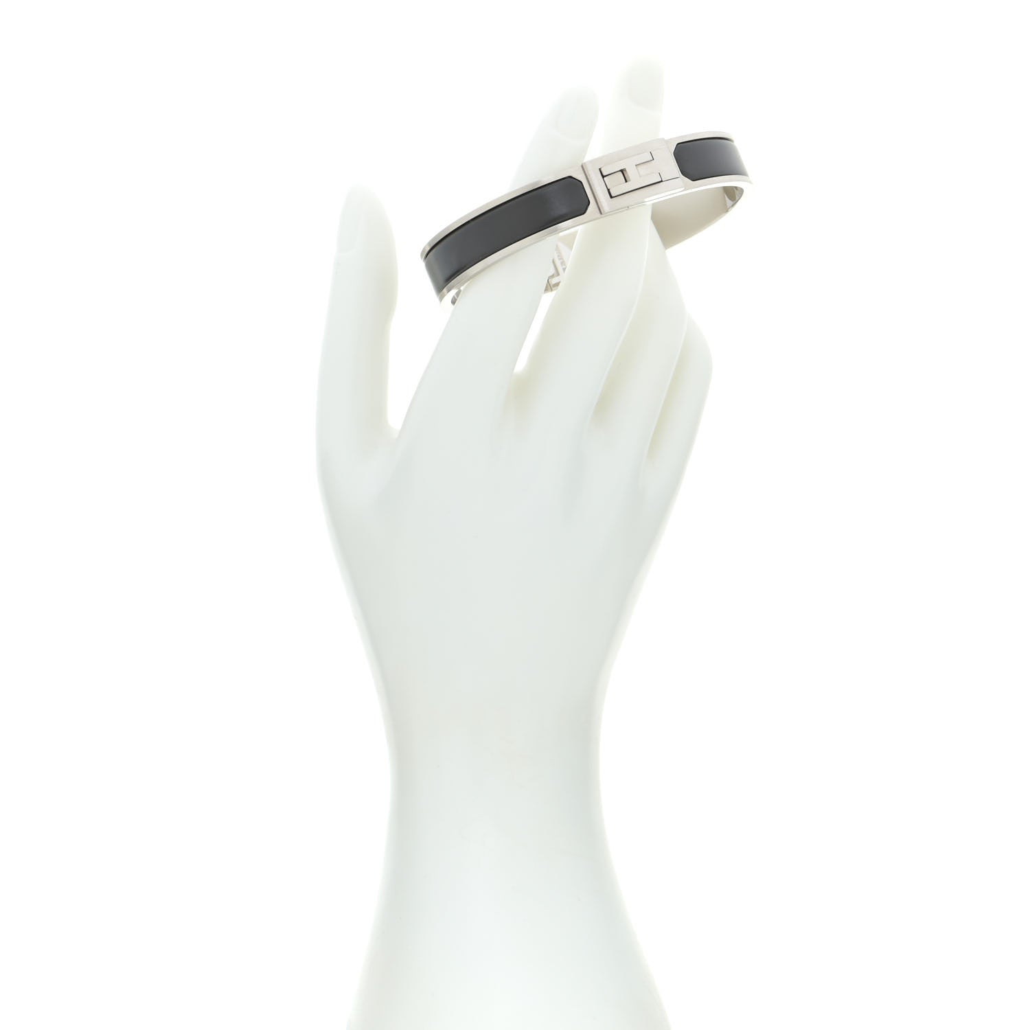 Hermes Matte Enamel Jet Bracelet GM Black 2 of 5