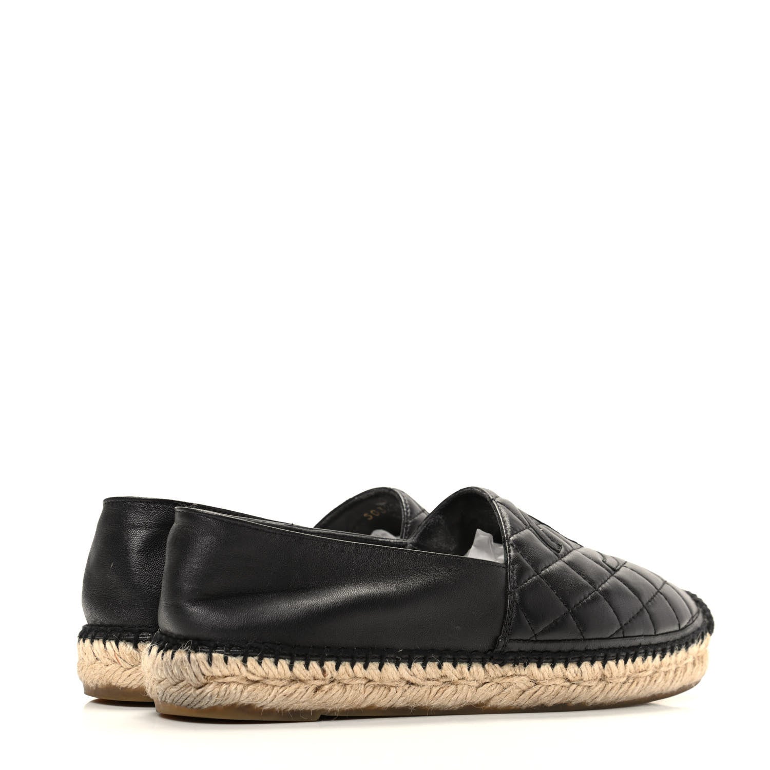 Chanel Lambskin Quilted CC Espadrilles 38 Black 4 of 8