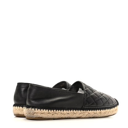 Chanel Lambskin Quilted CC Espadrilles 38 Black 4 of 8