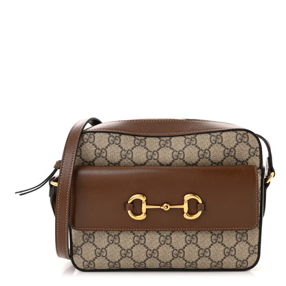 Gucci GG Supreme Monogram Small Horsebit 1955 Shoulder Bag Beige Brown Sugar 1 of 11
