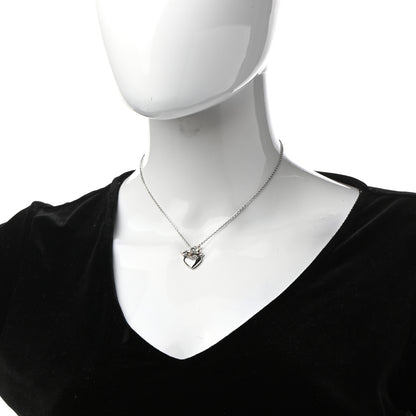 Christian Dior Pearl Logo Heart Necklace Silver 2 of 6