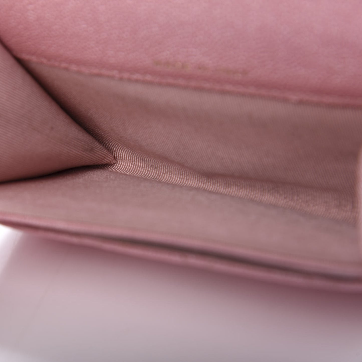 Iridescent Caviar Quilted Flap Card Holder Rose Pink