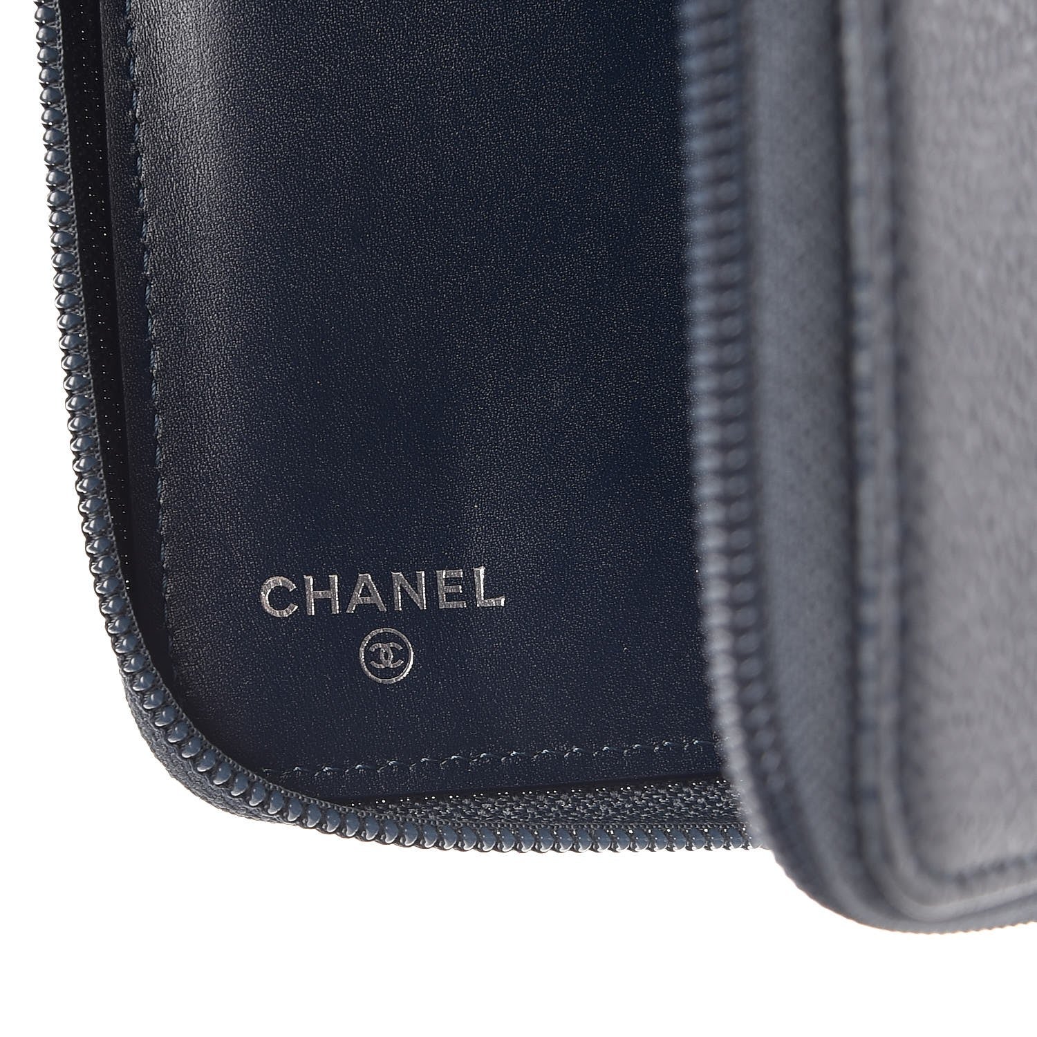 Chanel Caviar Timeless Travel Zip Wallet Blue 6 of 8