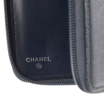 Chanel Caviar Timeless Travel Zip Wallet Blue 6 of 8