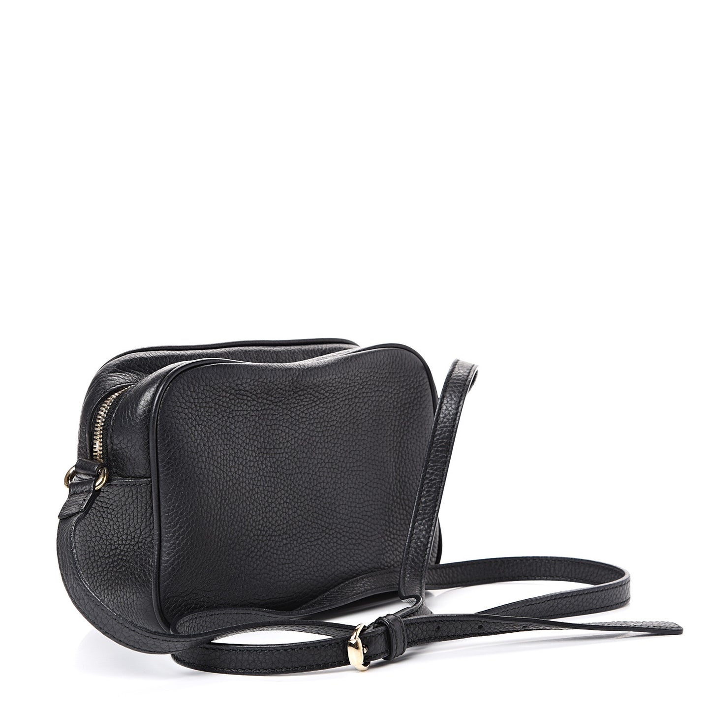 Pebbled Calfskin Small Soho Disco Bag Black