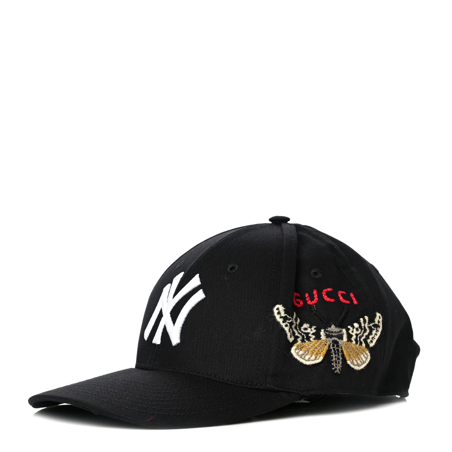 Gucci X MLB Cotton NY Yankees Baseball Hat 57-61 Black 1 of 10
