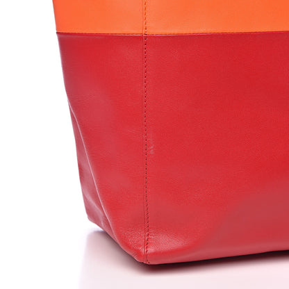 Celine Lambskin Vertical Bi-Cabas Orange Magenta 11 of 11
