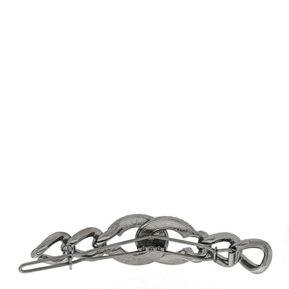 Chanel Crystal Chain CC Hair Clip Barrette Ruthenium 3 of 5