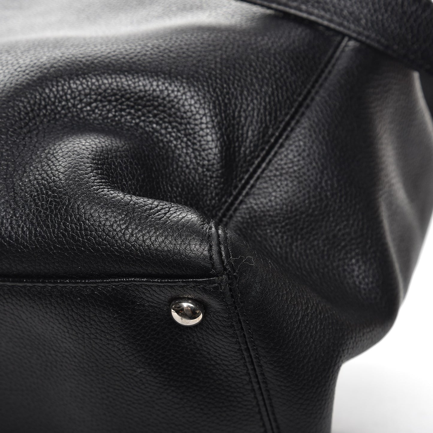 Calfskin Cerf Executive Shopper Tote Black
