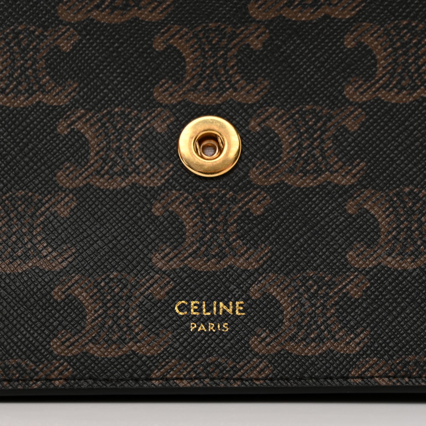 Triomphe Canvas Lambskin Wallet On Strap Tan