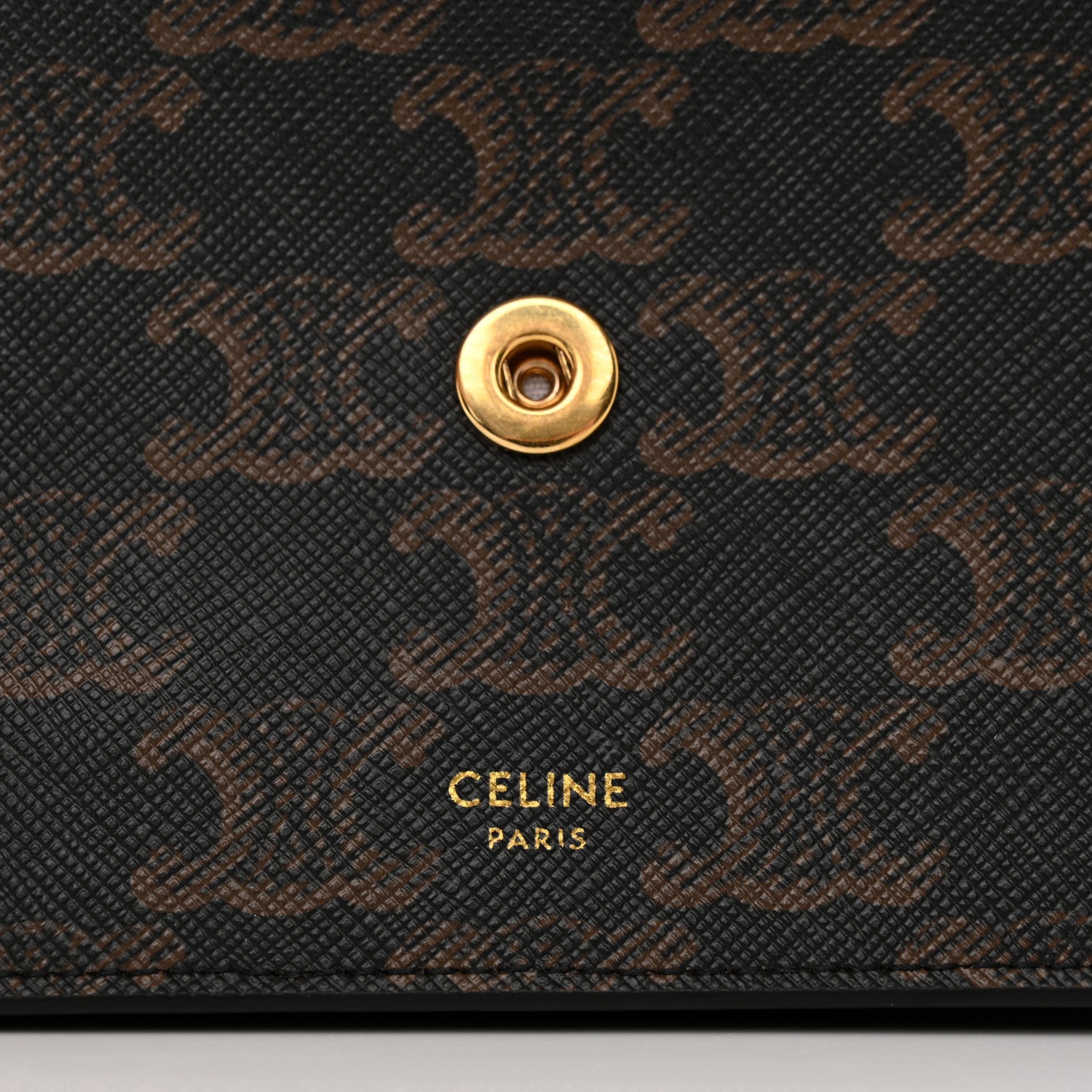 Celine Triomphe Canvas Lambskin Wallet On Strap Tan 6 of 14