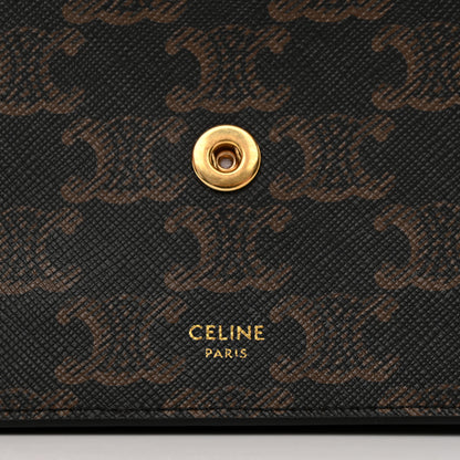 Celine Triomphe Canvas Lambskin Wallet On Strap Tan 6 of 14