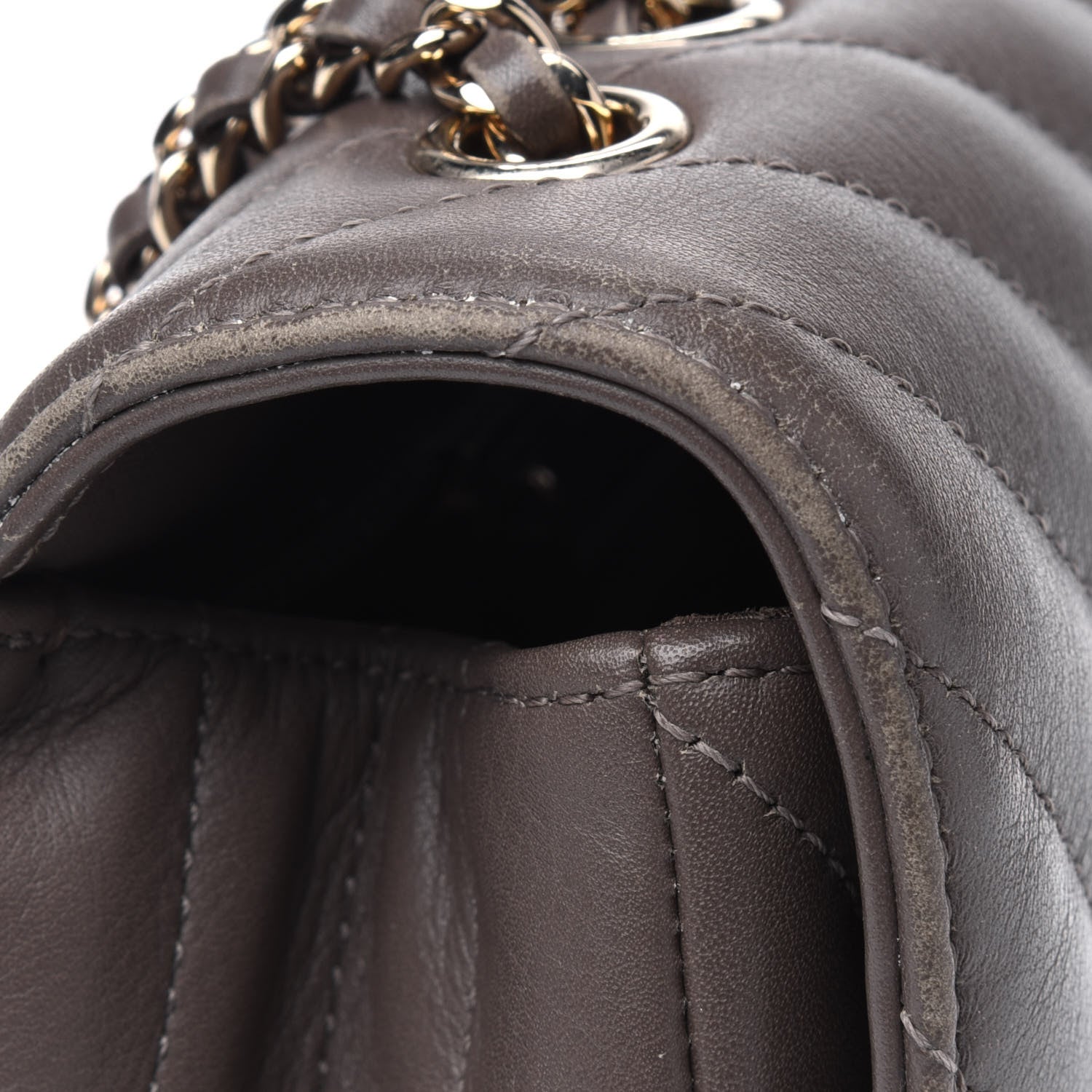 Chanel Calfskin Chevron Quilted Small Statement Flap Khaki 15 of 20