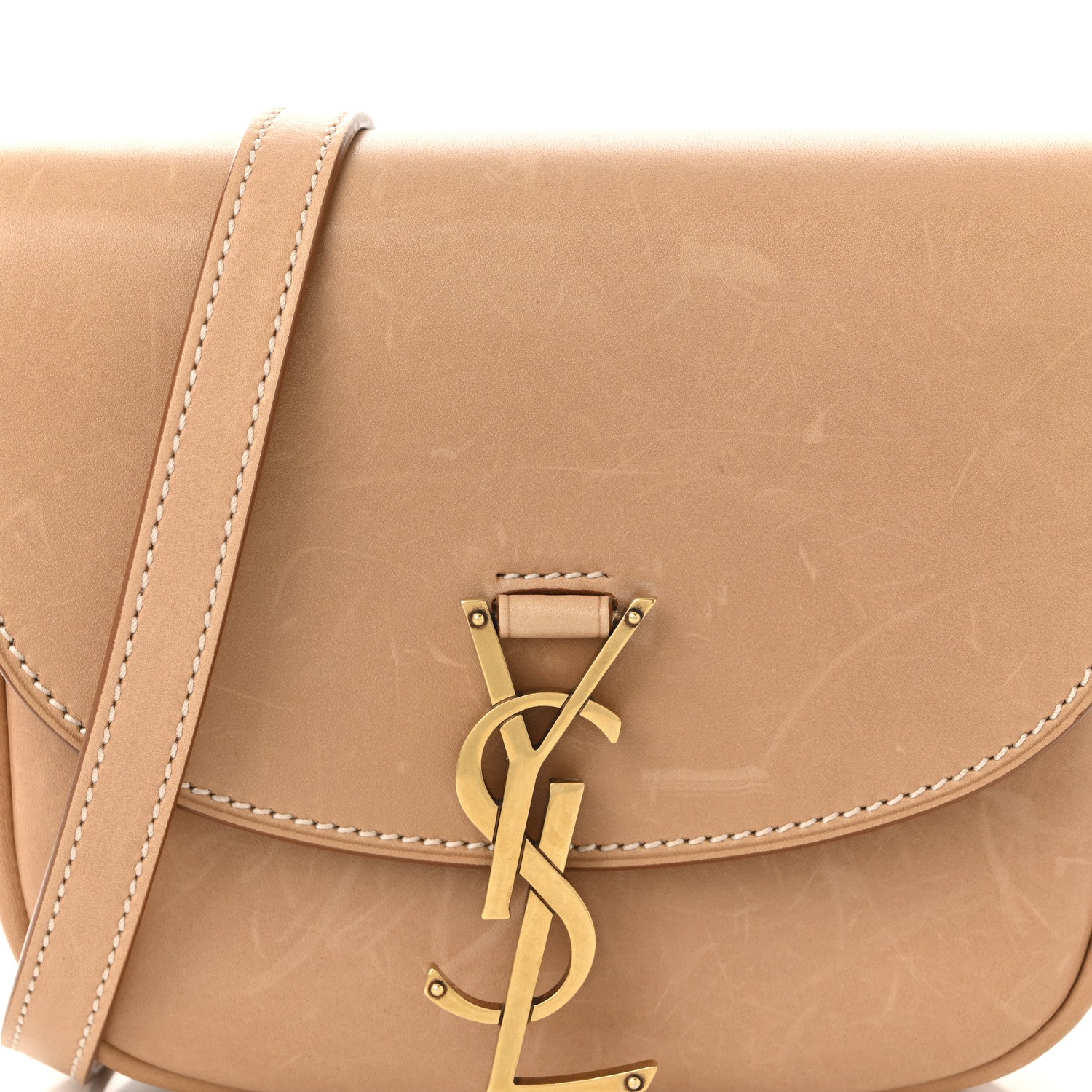 Saint Laurent Smooth Vintage Calfskin Small Kaia Satchel Brown Gold 8 of 10