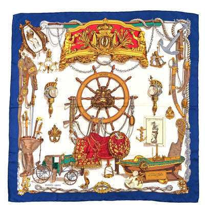 Hermes Silk Bateau A Vapeur De Jouffroy D’Abbans 1784 Scarf 90 1 of 4