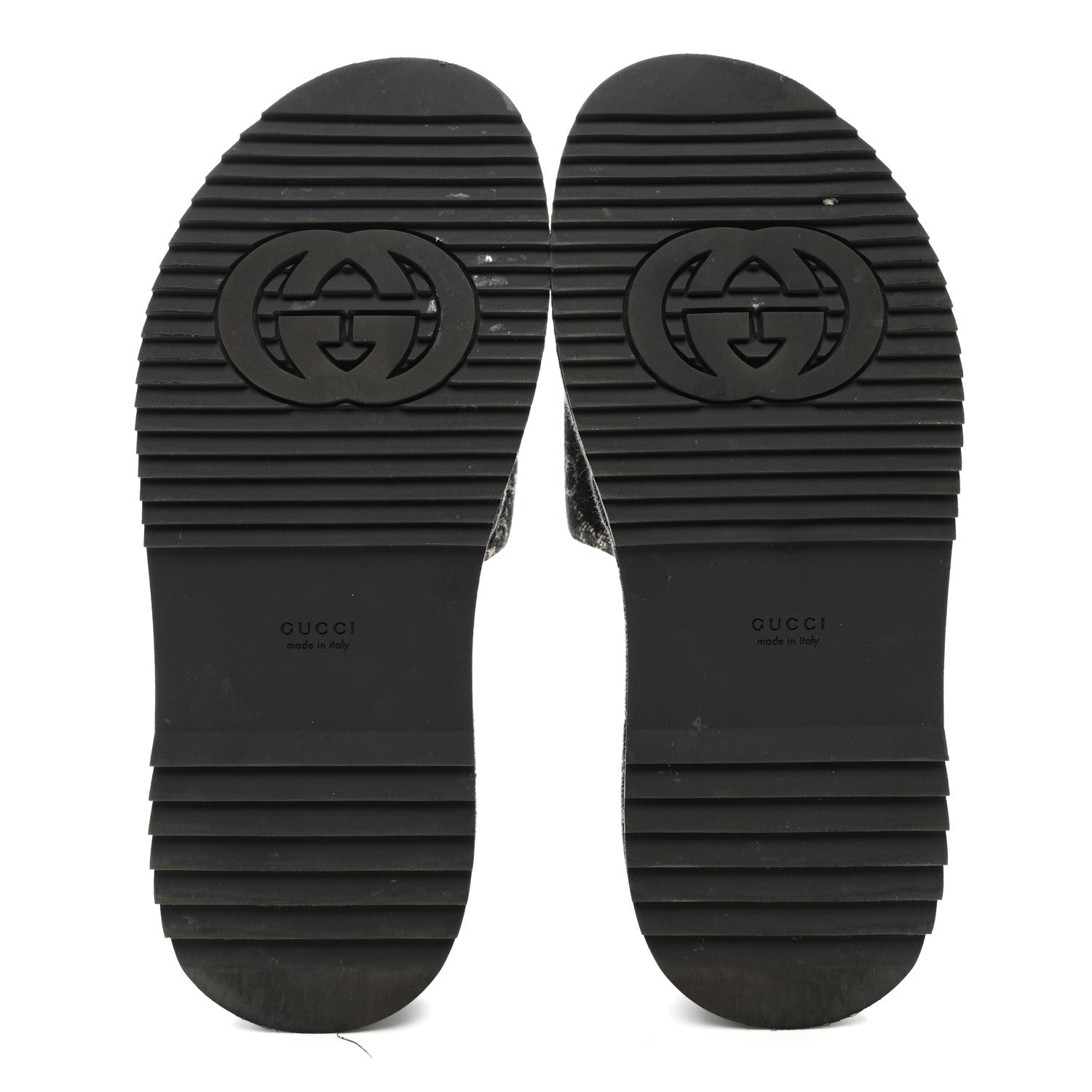 Gucci Jacquard Black Denim GG Monogram Angelina Platform 55mm Slide Sandals 38 Black Ivory 5 of 9