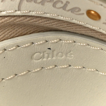 Chloe Grain Calfskin Mini Marcie Multi Fringe Satchel Natural White 7 of 10