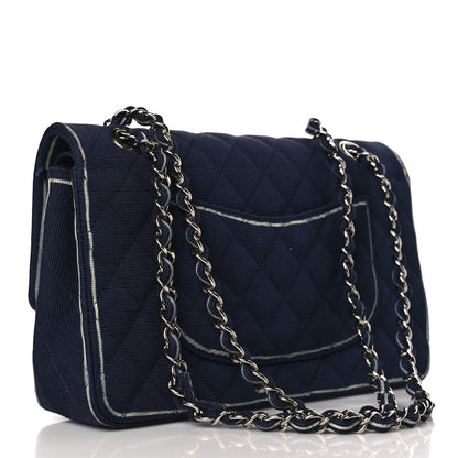 Chanel Grosgrain Quilted Medium Double Flap Navy 3 of 9
