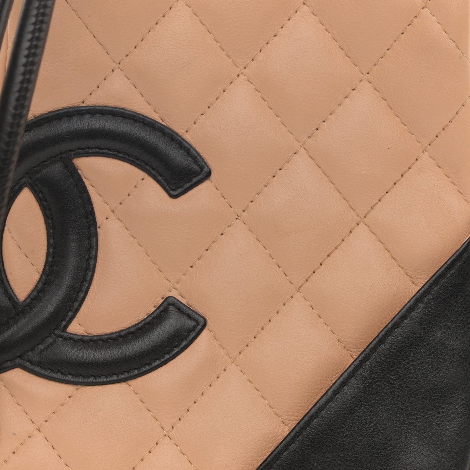 Chanel Calfskin Quilted Small Cambon Messenger Beige Black 8 of 8