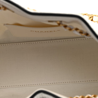 Chanel Braided Raffia Calfskin Mini Chanel 25 Handbag White Black 5 of 9