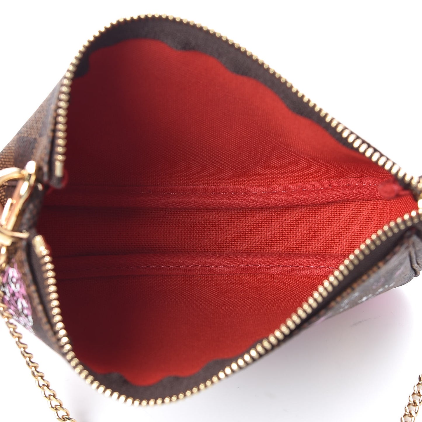 Damier Ebene 2019 Christmas Animation Mini Pochette Accessories Red