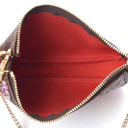 Louis Vuitton Damier Ebene 2019 Christmas Animation Mini Pochette Accessories Red 5 of 7