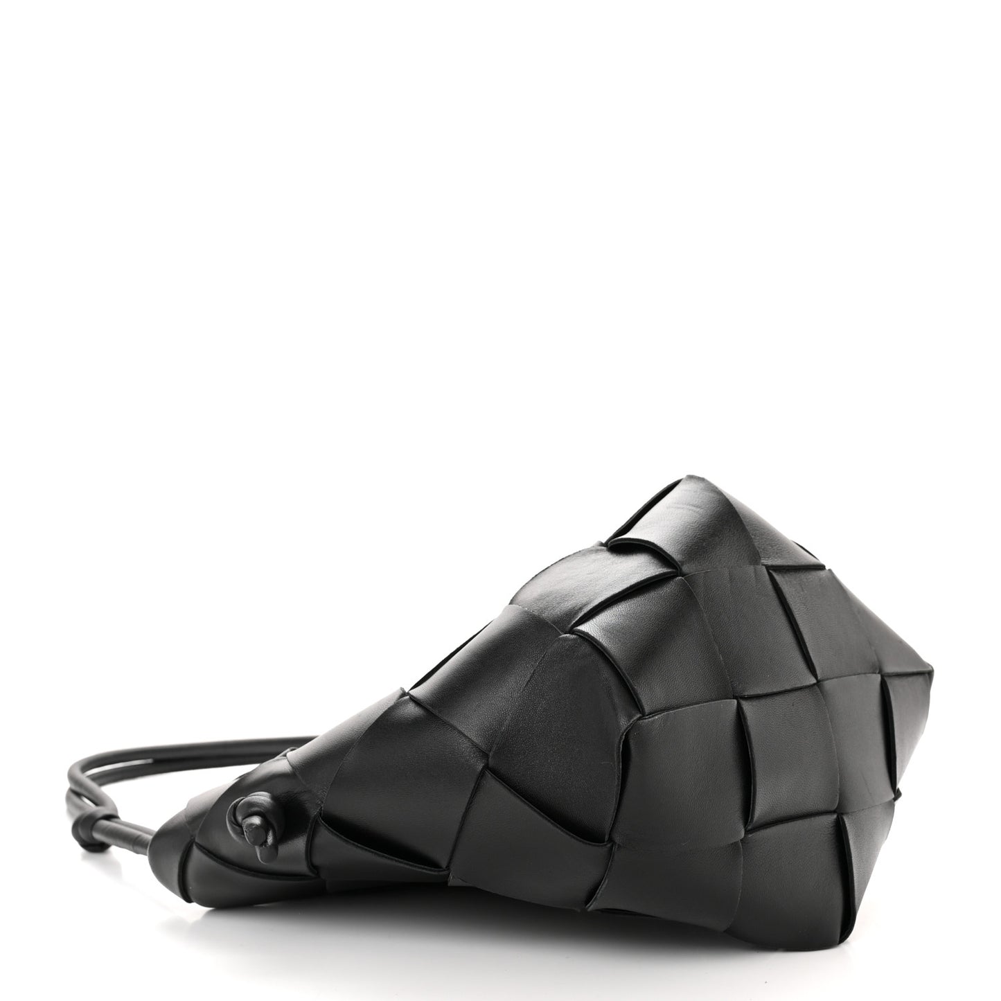 Nappa Maxi Intrecciato Clasp Bucket Bag Black