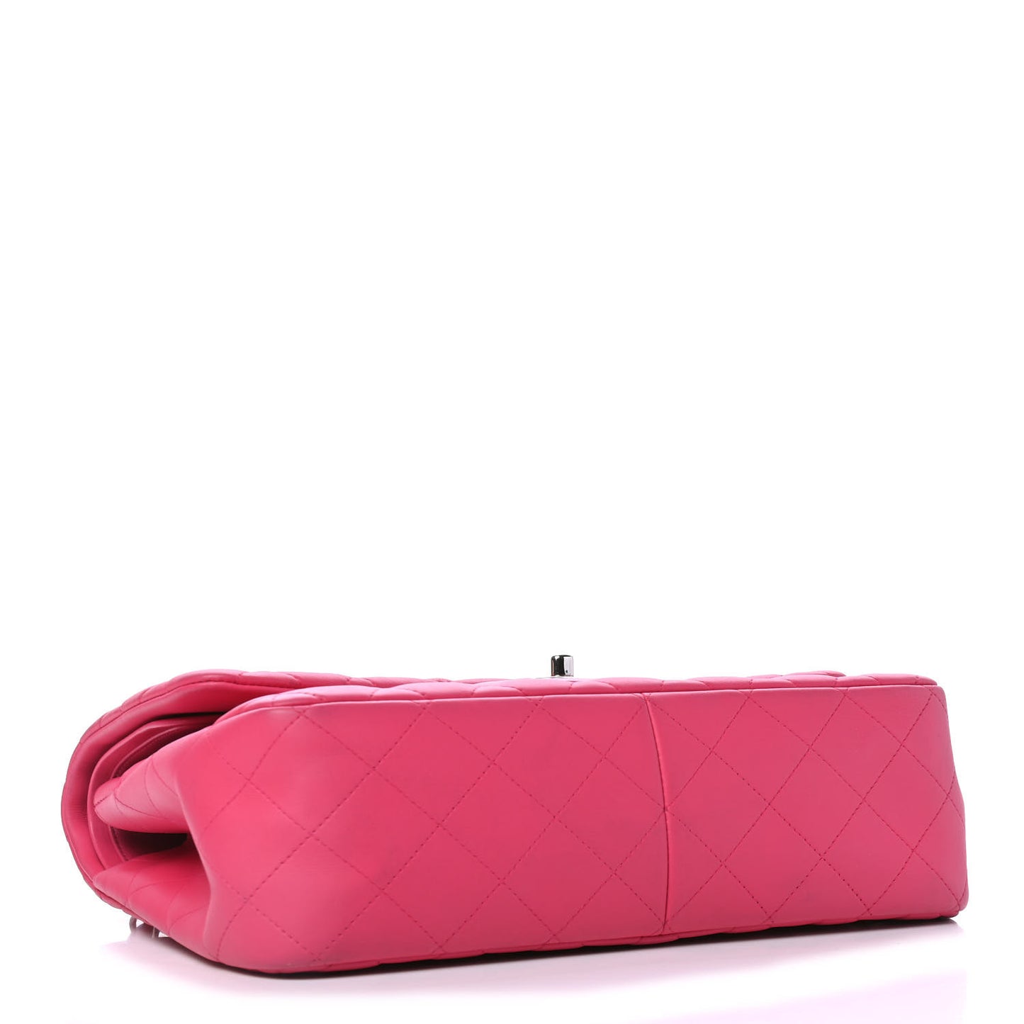 Lambskin Quilted Jumbo Double Flap Dark Pink