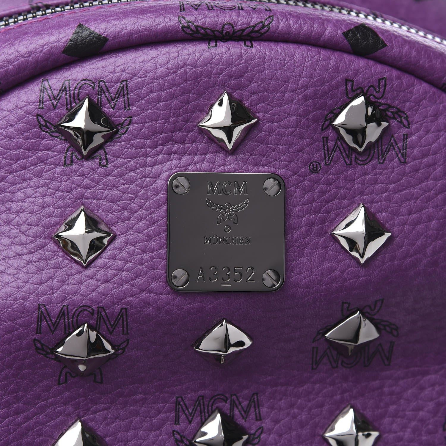 MCM Visetos Studded Medium Stark Backpack Purple 8 of 8