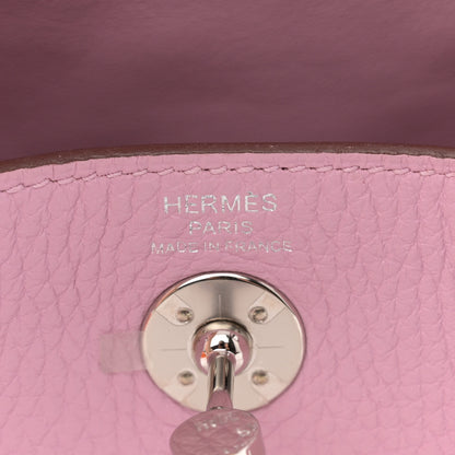 Hermes Taurillon Clemence Mini Lindy 20 Mauve Sylvestre 6 of 12