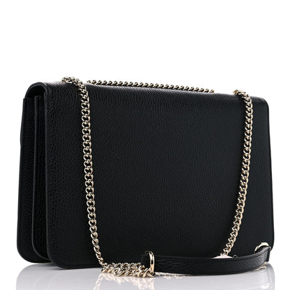 Gucci Dollar Calfskin Interlocking G Shoulder Bag Black 3 of 9